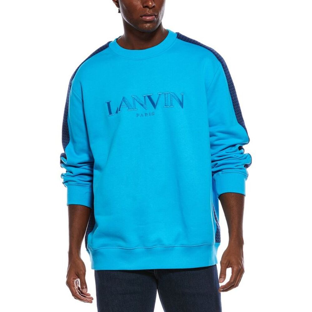 Lanvin Mens  Side Curb Oversized Sweatshirt, Blue